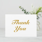 ありがとう暗い金ゴールドエレガントホワイトスクリプトノートカード (スタンド正面)