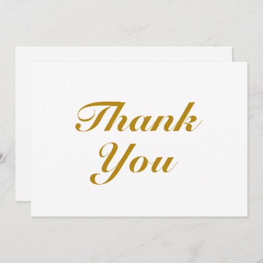 ありがとう暗い金ゴールドエレガントホワイトスクリプトノートカード (正面/裏面)