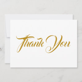 ありがとう暗い金ゴールドエレガントホワイトスクリプトノートカード