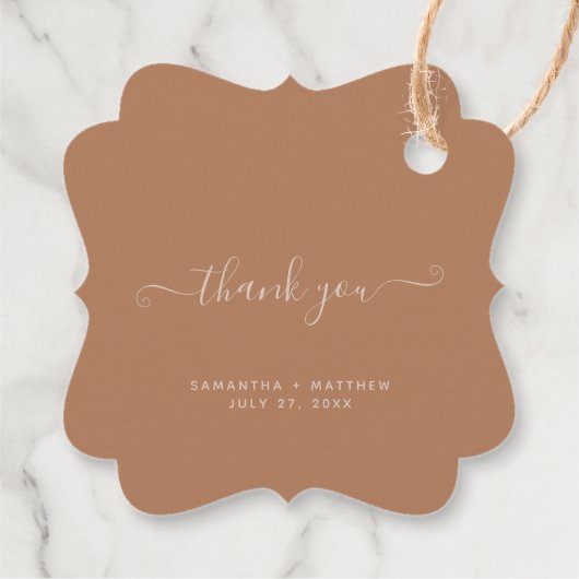 ありがとう書道台本テラコッタ結婚の フェイバータグ (裏面)