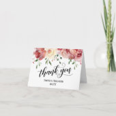 ありがとう書道、ブルゴーニュ、赤面バラ サンキューカード (正面)