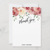 ありがとう書道、ブルゴーニュ、赤面バラ サンキューカード (正面)