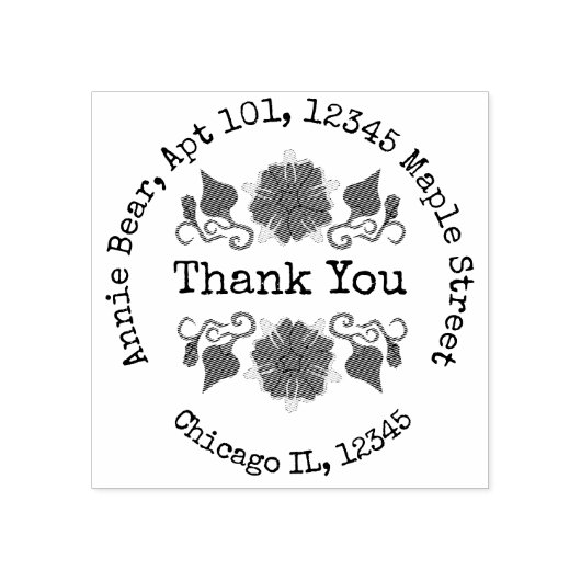 ありがとう朝の栄光と差出人住所 ラバースタンプ (インプリント)