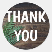 ありがとう木目シダの丸いステッカーシート ラウンドシール (正面)