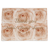 ありがとう来のブライダルシャワーエレガントバラ ラージペーパーバッグ (正面)