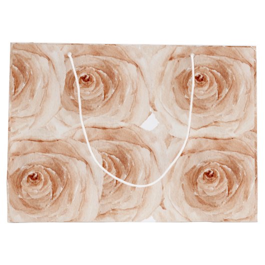 ありがとう来のブライダルシャワーエレガントバラ ラージペーパーバッグ (裏面)