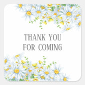 ありがとう来。カモミール花の赤ちゃんシャワー スクエアシール (正面)