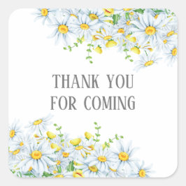 ありがとう来。カモミール花の赤ちゃんシャワー スクエアシール