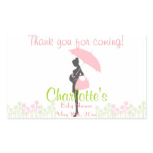 ありがとう来!ピンクのシルエットベビーシャワー