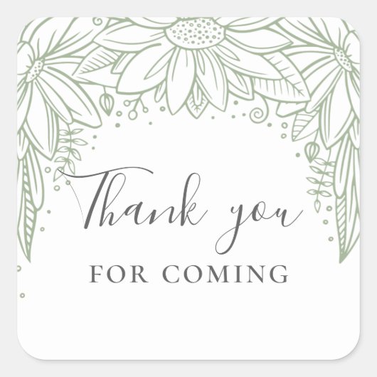 ありがとう来。フローラ素朴シャワー スクエアシール (正面)