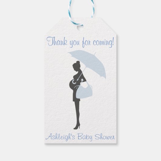 ありがとう来!ブルーシルエットベビーシャワー ギフトタグ (裏面)