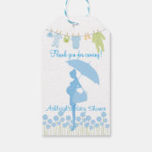 ありがとう来!ブルーシルエットベビーシャワー ギフトタグ (裏面)