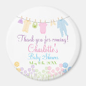 ありがとう来!小さな服の赤ちゃんシャワー マグネット (正面)