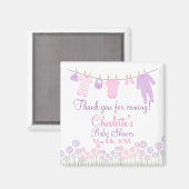 ありがとう来!小さな服の赤ちゃんシャワー マグネット (正面/裏面)