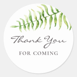 ありがとう来。水彩シダの赤ちゃんシャワー ラウンドシール
