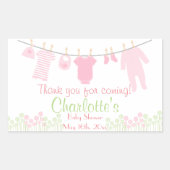 ありがとう来!物干し用ベビーシャワー 長方形シール (正面)