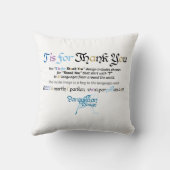 ありがとう枕 – 青と金ゴールド クッション (裏面)