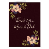 ありがとう母とパパ、ブルゴーニュフローラカード (正面)