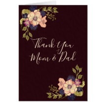 ありがとう母とパパ、ブルゴーニュフローラカード