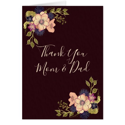 ありがとう母とパパ、ブルゴーニュフローラカード (正面)