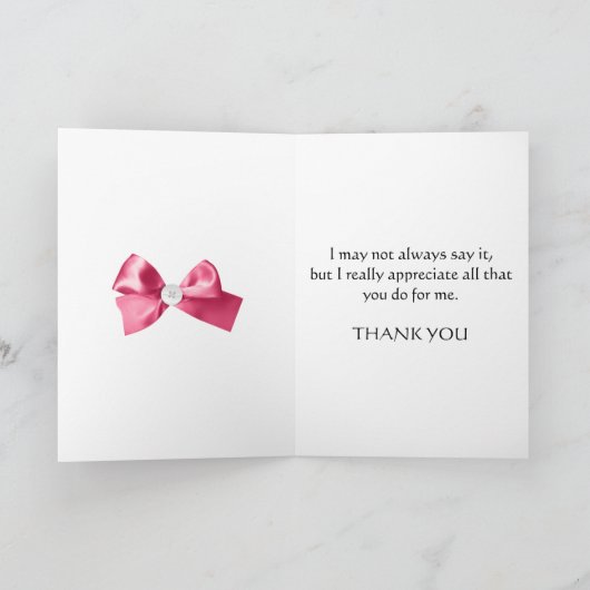 ありがとう母とパパ、花のクラフトカード サンキューカード (内部)