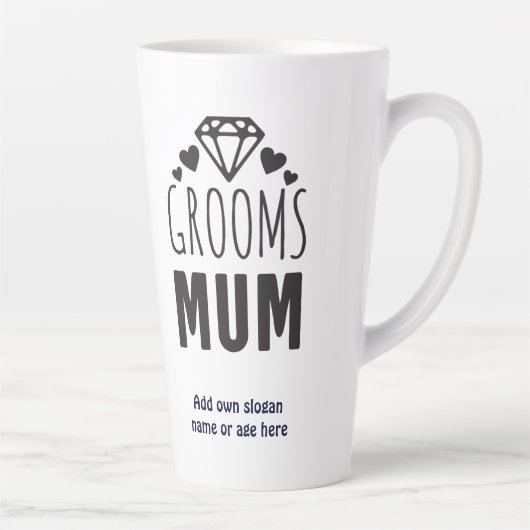 ありがとう母の新郎ブライダルパーティフローラギフト カフェラテマグ (右)