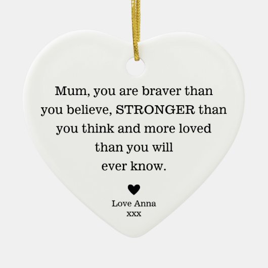 ありがとう母の日ママの誕生日ママ セラミックオーナメント (正面)