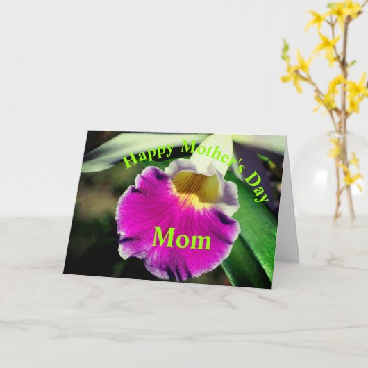 ありがとう母オーキッドフラワーマザーズデイ カード (黄色い花)
