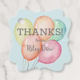 ありがとう水彩風船ブルー フェイバータグ