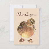 ありがとう水色の奇妙なファーム鴨の鳥 サンキューカード (正面)