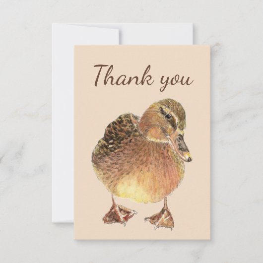 ありがとう水色の奇妙なファーム鴨の鳥 サンキューカード (正面)