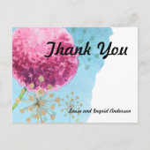 ありがとう水色アリウムフローラ ポストカード (正面)