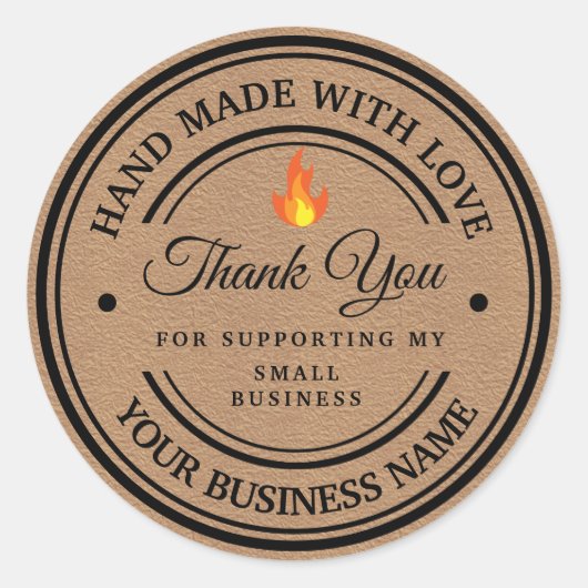 ありがとう炎クラシック丸ステッカー ラウンドシール (正面)