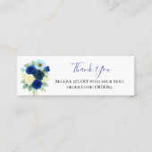 ありがとう王室のブルーバラ割引コードQR挿入 スキニー名刺 (正面)