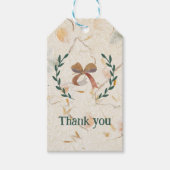 ありがとう甘い水の色のフローラ背景クラフト ギフトタグ (正面)