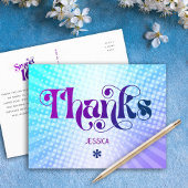 ありがとう甘い16 Groovy紫色の青のグラデーション ポストカード