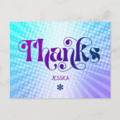 ありがとう甘い16 Groovy紫色の青のグラデーション ポストカード (正面)