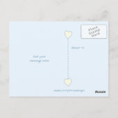 ありがとう男の赤ちゃんフォトポストカードブルー水玉模様 ポストカード (裏面)