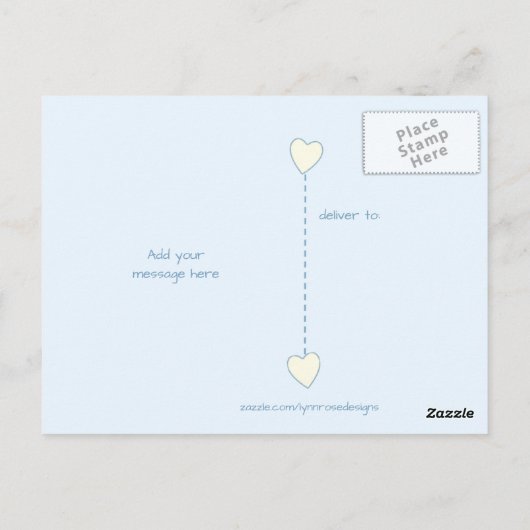 ありがとう男の赤ちゃんフォトポストカードブルー水玉模様 ポストカード (裏面)