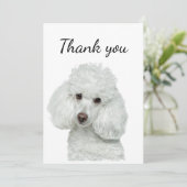 ありがとう白いプードルドッグペット サンキューカード (スタンド正面)