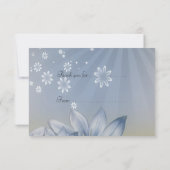 ありがとう白い青の花カード サンキューカード (裏面)
