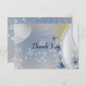 ありがとう白い青の花カード サンキューカード (正面/裏面)