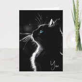 ありがとう白熱［赤熱］光を放つ黒猫 カード (正面)