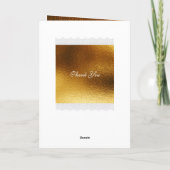 ありがとう白王室の金の黄金の光沢 サンキューカード (裏面)