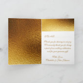 ありがとう白王室の金の黄金の光沢 サンキューカード (内部)