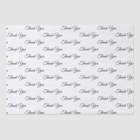 ありがとう白黒スエレガントクリプトパターンchic 薄葉紙 (正面)