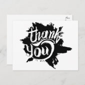 ありがとう白黒絵を描(ばちゃばちゃ)跳ねる結婚 ポストカード (正面/裏面)