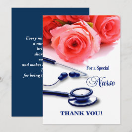 ありがとう看護師さん。ローズと聴診器カード 招待状