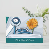 ありがとう看護師さん。聴診器とデイジーのカード (スタンド正面)