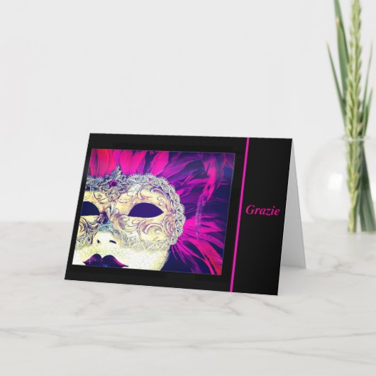 ありがとう神秘的なヴェネチアンマスク サンキューカード (正面)